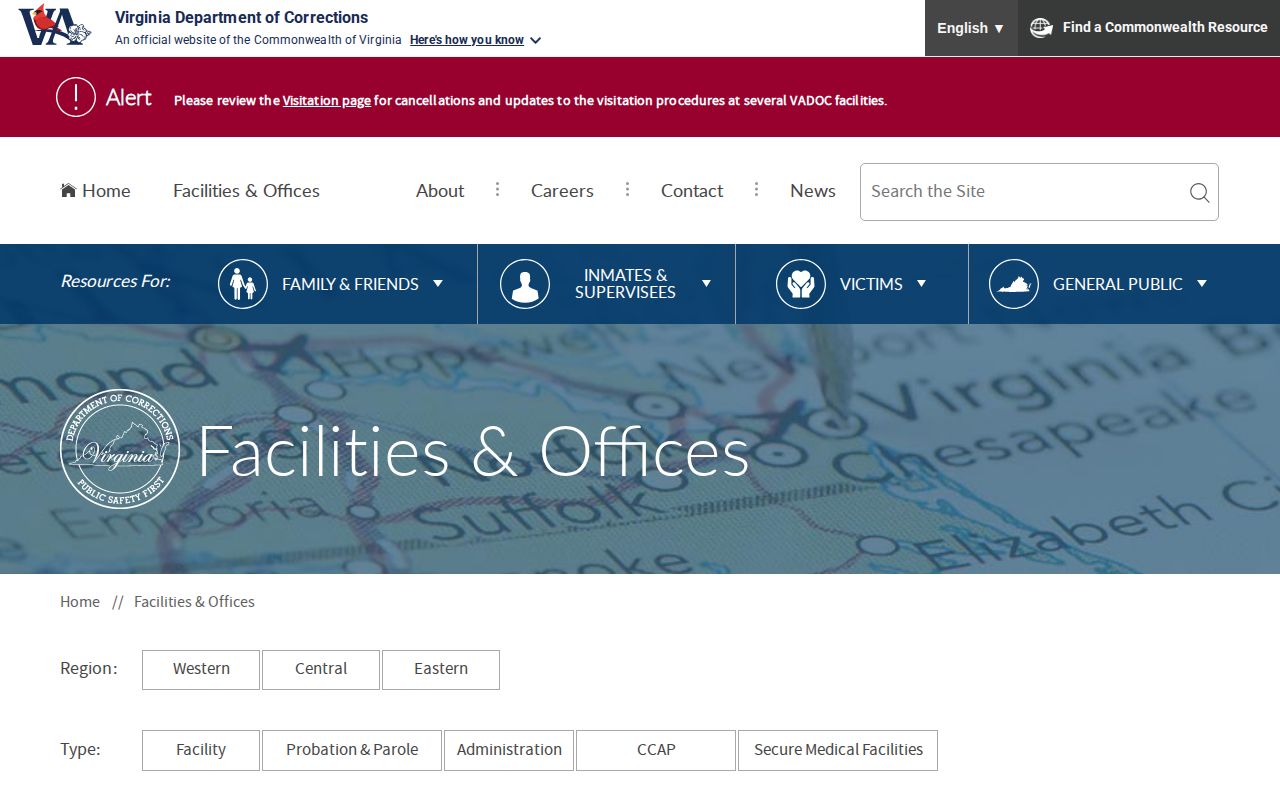Fluvanna Correctional Center for Women release and District 9 supervision listings