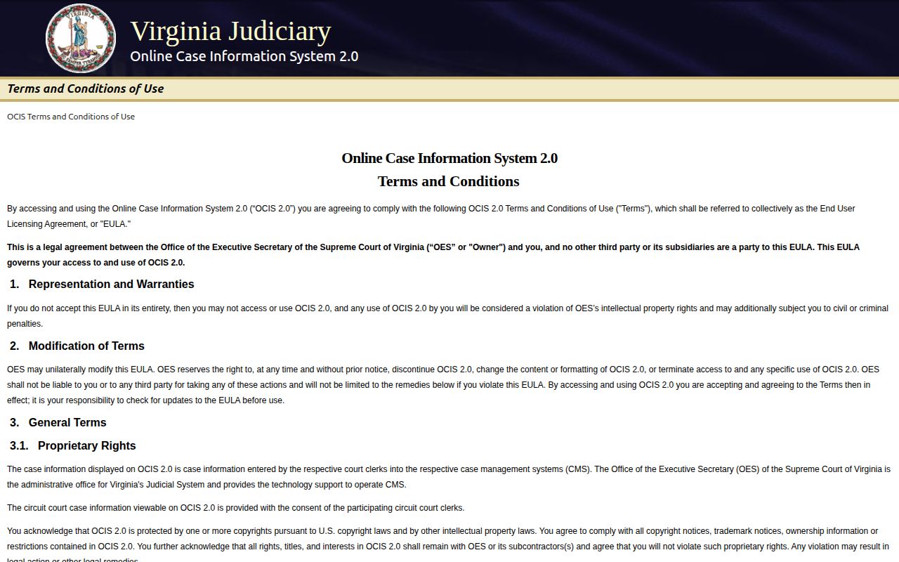 Virginia court search for Fluvanna County released inmate case records